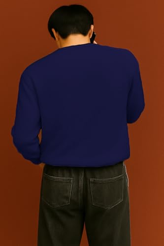 Image of Men's Solid Slim Fit Full Sleeve Henley Neck Rib Textured Cotton Blend T-Shirt | Casual & Office Wear | Daily & Travel use