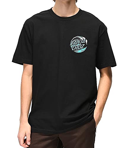 Santa Cruz Men's S/S T-Shirt Wave Dot Skate T-Shirt - Black, Size: Small #TOP1