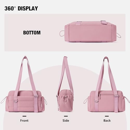 Image of ROULENS Small Gym Bag for Women 2 Set Mini Gym Duffle Bag with Wet Compartment and Coin Wallet, Gym Tote Bag for Workout /Sport /Travel