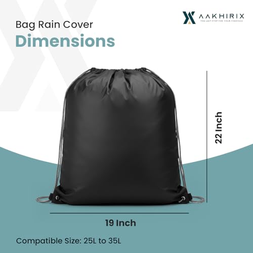 Image of Waterproof Backpack Rain Cover 25L-35L | PU Coated Dust & Scratch Protection Cover | Laptop Bag | Office Bag | School Bag | Full Bag Cover 19x22 Inch | Black
