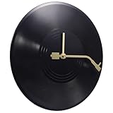 SWETRACE Orologio da Parete in Vinile 30 Cm Nero Meccanismo Silenzioso e Decorazione per Casa e Soggiorno, Orologio da Appendere Vintage in Plastica Resistente per Ufficio e Ristoranti
