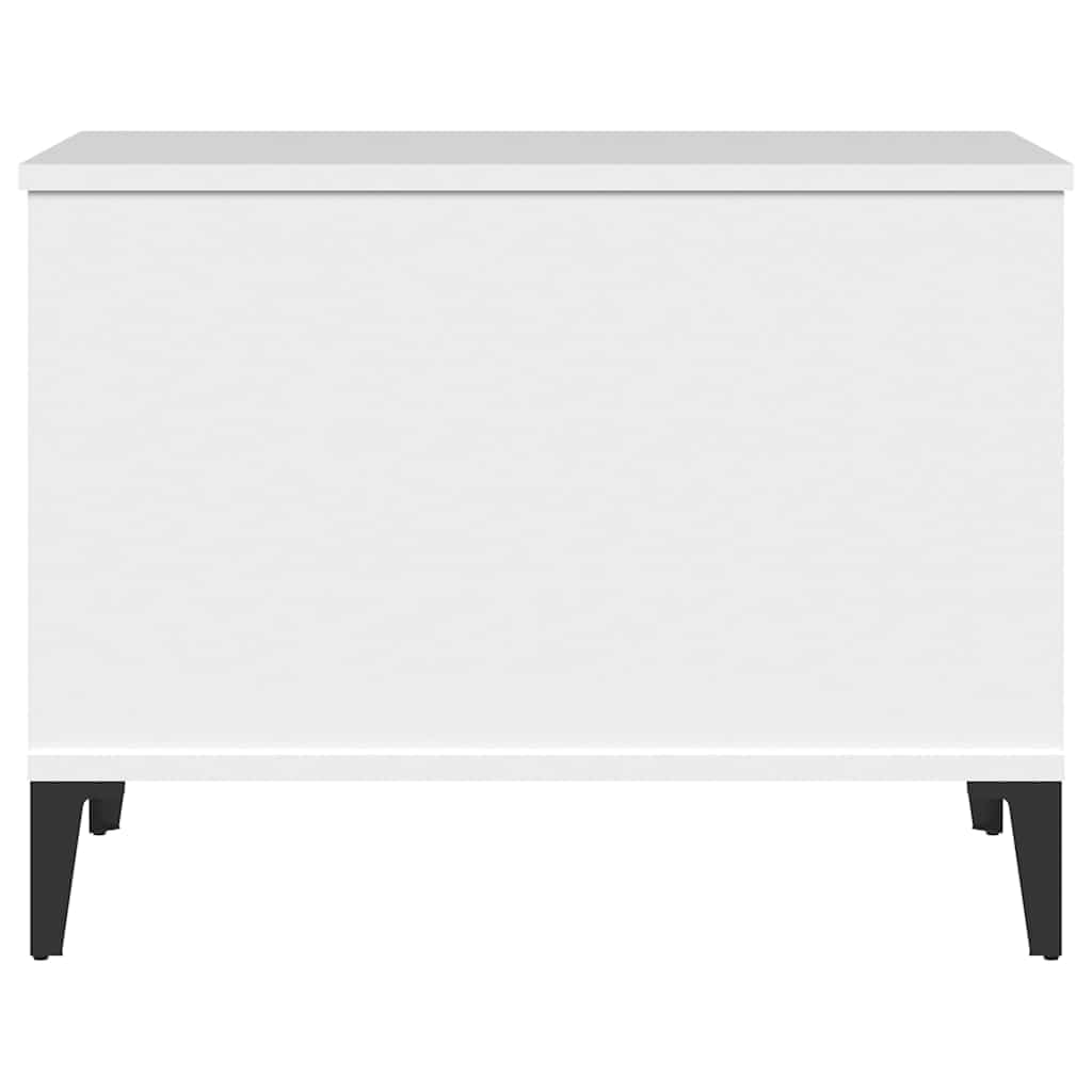 Stolik kawowy, biały, 60 x 44,5 x 45 cm, materiał drewnopochodny z blatem o regulowanej wysokości, miejsce do przechowywania, nowoczesny design, trwały materiał, idealny do salonu, salonu