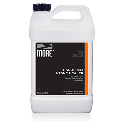 More High Gloss Stone Sealer for Superior Shine and Stain Protection Water Based Formula for Natural Stone and Concrete Surfaces [Gallon / 128 oz.] Cover