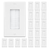 Iwillink Brush Wall Plate (20 Pack), Cable Pass Through Insert for Wires, Single Gang Cable Access Strap, Wall Socket for HDTV, Home Theater Systems