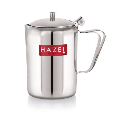 Image of HAZEL Stainless Steel Coffee Pot with Lid & Handle | Milk & Tea Warmer, Spill Proof, 750 ML