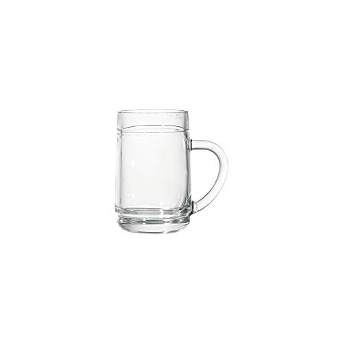STÖLZLE OBERGLAS Robuste Weinkanne 0,25 l 6er Set I Hochwertige Trinkgläser mit Henkel 6 Stück für Rotwein Weißwein I Spritzerglas 250ml spülmaschinenfest & bruchsicher (Ohne Weinlaub Dekor)