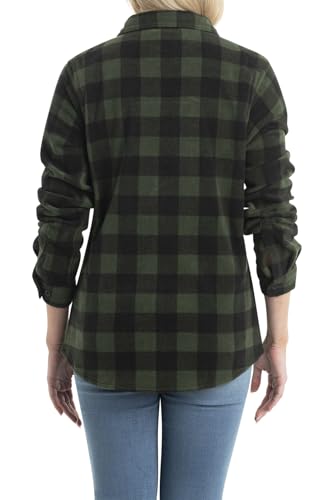 Legendary Whitetails Ladies Trail Guide Fleece Plaid Button Up Shirt