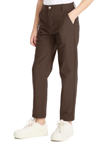 Image of DEVOROPA Youth Boy's Golf Pants Quick Dry Athletic Chino Flat Front Pants Kids School Uniform Clothes