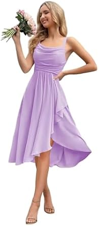 Cowl neck cocktail bridesmaid dress