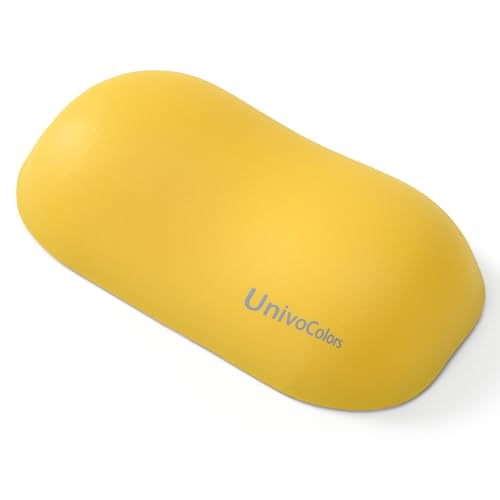 Image of UnivoColors Design-Wave Wrist Rest, Artificial Sheepskin+Memory Foam+Ergonomic+Anti-Slip Gel, Resilience Support During Work and Gaming,Mouse Accessory,Yellow,N