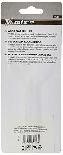 Broca Chata Para Madeira, 45 Mm, Comprimento 6 Pol. - 150 Mm Mtx