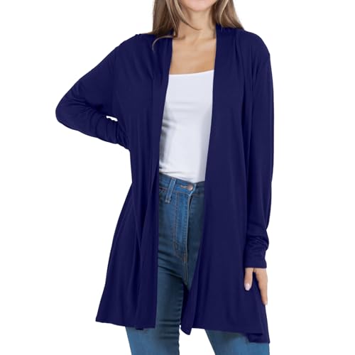 Image of Azules Long Sleeve Womens Cardigan, Flowy Longer Rayon Sweater Lightweight Cardigan for Casual or Dressy Outfits