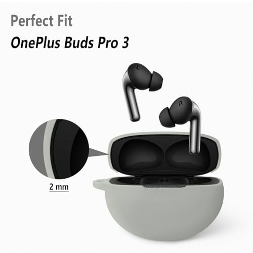 Image of Hamper Silicone Case Cover Compatible for OnePlus Nord Buds 3 | 3 Pro (Grey)
