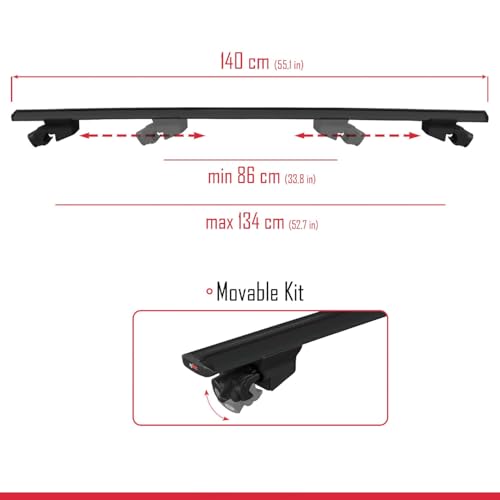 Barres de toit railing alu noir porte-bagages auto Genesis GV60