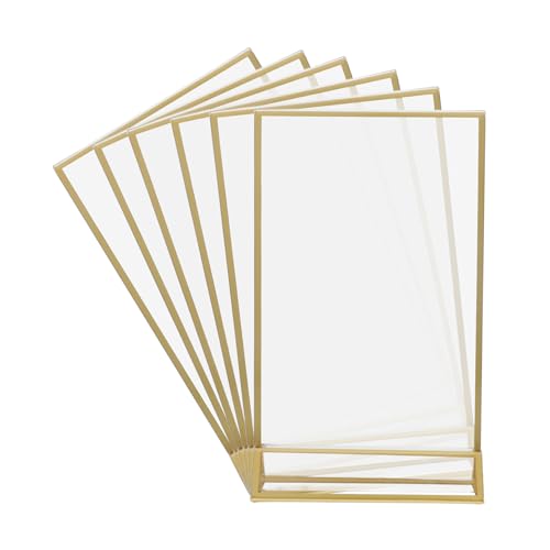 CIYODO Stable Acrylic Sign Holders Menu Frame Sign Stands Paper Holders for Display Wedding Event
