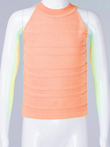 Kid Girls Cotton Cami Shirts Sleeveless Halter Neck Tank Top Solid Color Knit Vest Summer Sport Tee Shirt Casual Wear4