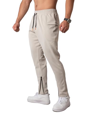 MAIKANONG Men's Workout Pants with Zipper Pockets Tapered Sweatpants for Casual Gym Running Jogger Track Pants3