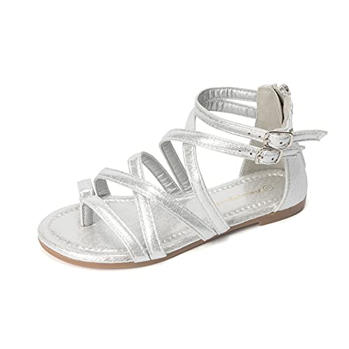 Image of FUNKYMONKEY Girls Gladiator Strap Sandals Flat Thong Cross Strappy Sandals