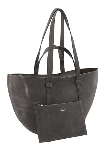 Sac à épaule ABRO COSMO en cuir suédé de qualité supérieure gris foncé