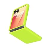 LoeoeL for Samsung Galaxy Z Flip 7 Phone Case Silicone, Fluorescent Neon Lime Green Bright Color Jelly Gel, Minimalist Ultra Thin Slim Matte TPU Soft Rubber Grip Girly Cute Summer Case for Women Girl