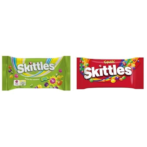 Skittles Seti | Sours Ekşi Meyve Aromalı Draje Şekerleme 38 g x 6 x1 + Meyve Aromalı Şeker Kaplı Yumuşak Draje 38 g x 6 x1