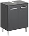 Produktbild Pelipal Waschbeckenunterschrank Quickset 311 in Anthrazit Glanz, 50 cm breit | Waschbeckenschrank ohne Waschbecken mit 2 Türen