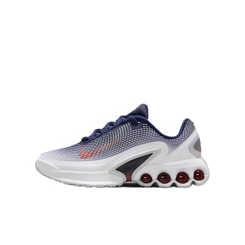 Nike Air Max Dn Big Kids' Shoes (HQ2869-100, White/Blue Void/Blue Void/Sport Red) Size 1