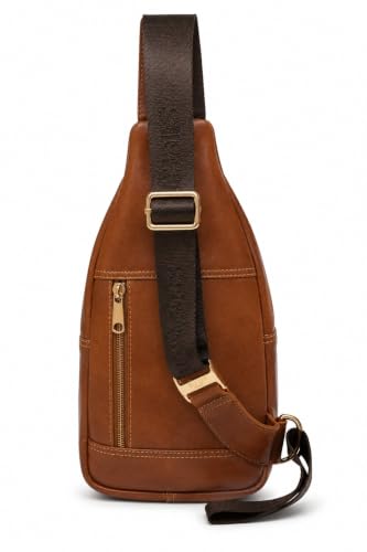 Image of Allen Cooper Premium Leather Sling Bag for Men | Crossbody Messenger Bag with Adjustable Shoulder Strap | Travel Organizer Shoulder Bag for Daily Use, Office & Outdoor Carry