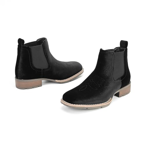 Image of Cowboy Boots for Men Western Men's Boots Casual Dress Slip On Chelsea Boots Retro Stylish Shoes