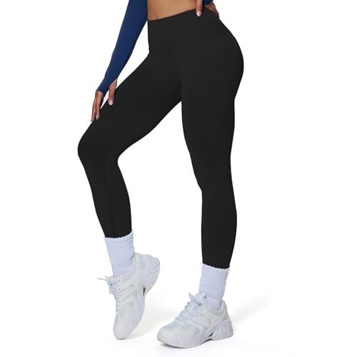 Aoxjox Workout Peach Contour Seamless Hidden Scrunch Butt Lift Leggings for Women Gym Yoga Pants 24"3