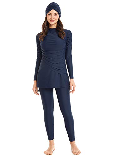 seafanny Maillots de Bain 3 pièces pour Femme Musulmane Couverture complète Hijab Burkini Maillot de Bain Modeste