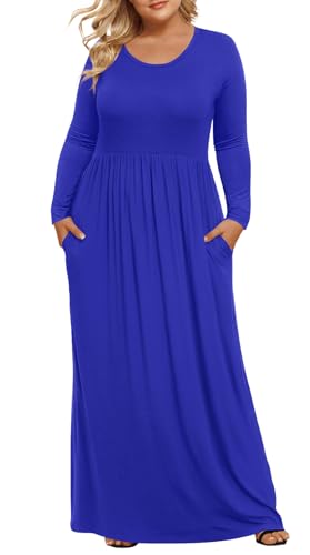 Image of LONGYUAN Women's Plus Size Maxi Dresses for Curvy Women Casual Long Dress XL-6XL