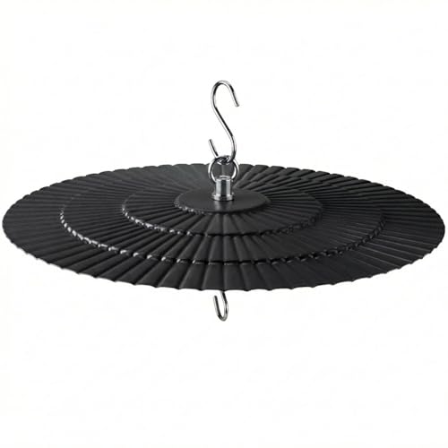 11.5 Metal Bird Feeder Rain Guard - Classic Black Dome Shield Umbrella Cover - Heavy Duty Weather Baffle for Outside Hanging Bird Feeders