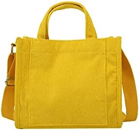 Ulisty Women/Girls Small Corduroy Pocket Tote Bag Mini Top Handle Bag Casual Shoulder Bag Handbag Crossbody Bag black