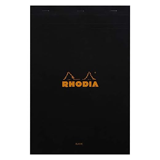 Rhodia 190009C - Bloc de notas (DIN A4, 80 g, 21 x 31 cm, 80 hojas), color negro