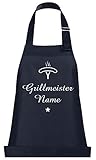 Schnoschi Küchenschürze Dunkelblau mit Wunschnamen bestickt