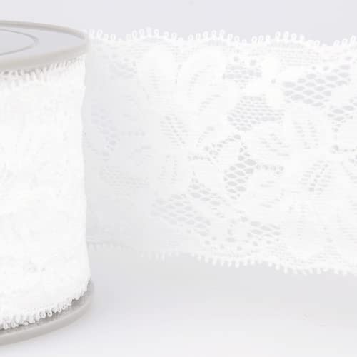 Bordure en dentelle élastique blanche mercerie ruban stretch pour customisation