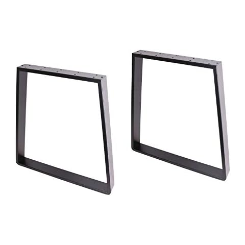 ECLV 2 x 28 Dining Table Legs,Trapezoid Shaped Heavy Duty Steel Table Legs, Office Table Legs,Computer Desk Legs,Industrial Kitchen Table Legs,Country Style Table Legs,Set of 2,Black Cover