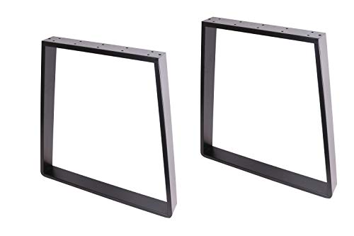 ECLV 2 x 28" Dining Table Legs,Trapezoid Shaped Heavy Duty Steel Table Legs, Office Table Legs,Computer Desk Legs,Industrial Kitchen Table Legs,Country Style Table Legs,Set of 2,Black