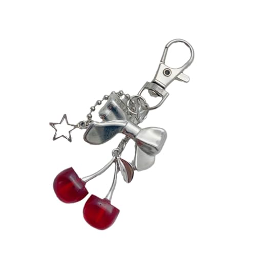 Xinsheinelry Fashionable Cherrys Bag Charm Keychain for Women with Sturdy