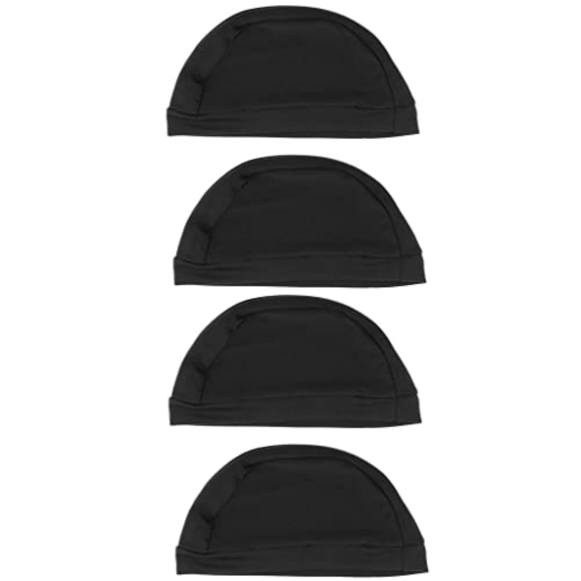 Black Spandex Dome Cap for Making Wigs, 4pcs