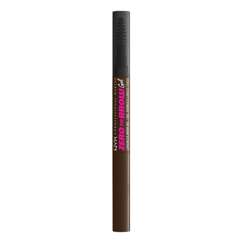 NYX Professional Makeup Gel Per Sopracciglia, Effetto Naturale, Tenuta Fino a 2 Giorni, Transfer Resistant, Applicatore e scovolino, Zero to Brow, Tonalità: ESPRESSO