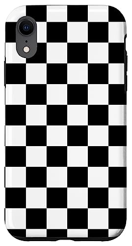 Classic Checkered Black-White Vintage Checkerboard Pattern Case for iPhone XR
