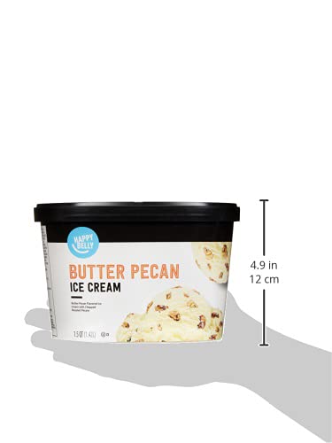Amazon Brand - Happy Belly Butter Pecan Ice Cream, 48 Fl Oz (Frozen)