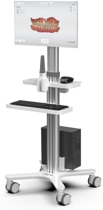 Carro Móvil para Estación De Trabajo Dental con Soporte para Escaneo Oral Y Soporte para Monitor para Uso En Consultorios Médicos Y Laboratorios.