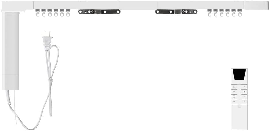 Matter-Certified WiFi Motorized Curtain Track, Smart Electric Curtains with Remote, Compatible with Apple Home, Alexa, Google Assistant, SmartThings (3.1m (122inch))