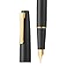 Jinhao 80 Black Fiber Brushed Fountain Pen, Iridium Fine Gold Nib with Ink Converter, Classic Design Smooth Writing Pen (Gold Clip)