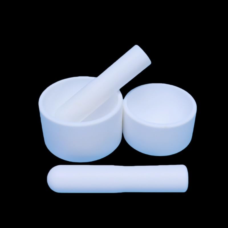 High-Temperature Resistant PTFE Mortar and Pestle - Erosion-Resistant Grinding Bowl for Lab Use - 1 Piece(50x90mm)