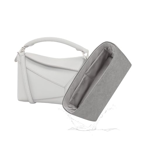 19 NeatThin Inserção de bolsa leve, superfície impermeável e forro de cetim sedoso, adequado para quebra-cabeça Loewe (mini, cinza pérola)