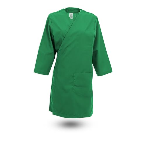 Chef Trends Pinnacle Image Wraparound Gown - Single Pocket WR17 - Kelly Green, X-Large
